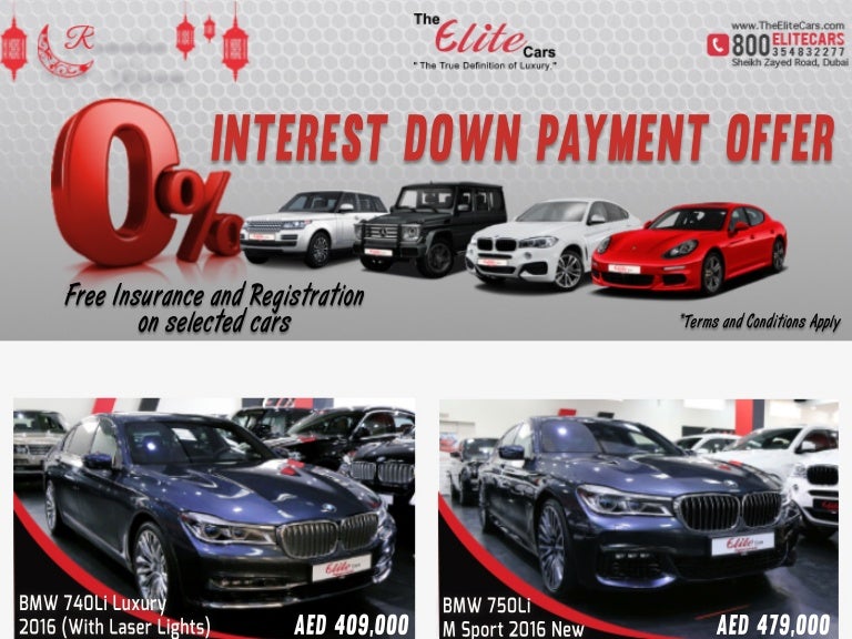 The Elite Cars 0 Interest Down Payment Offer
