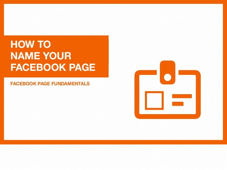 How to name your facebook page