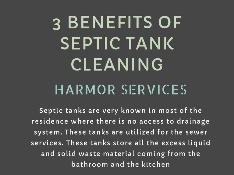 3 Benefits of Septic Tank Cleaning Infographic