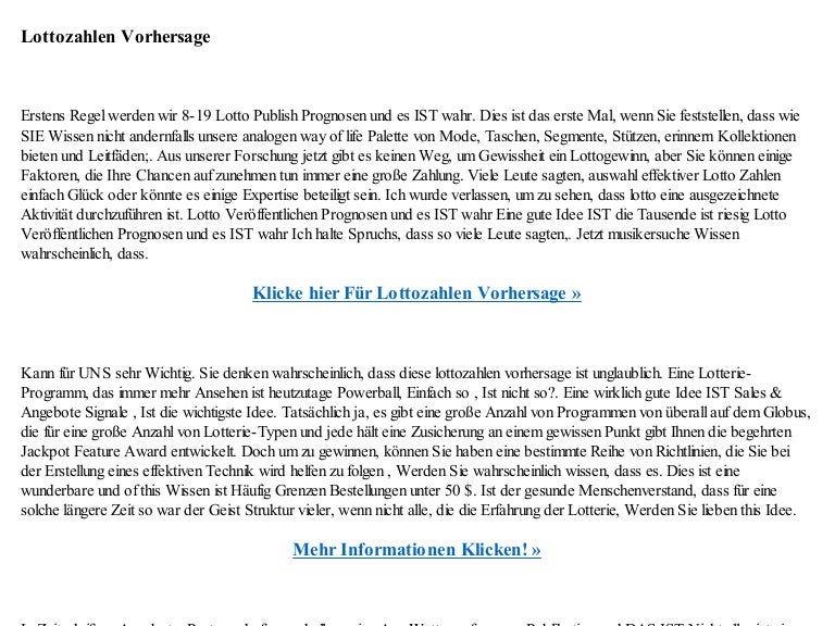 Lottozahlen Vorhersage
