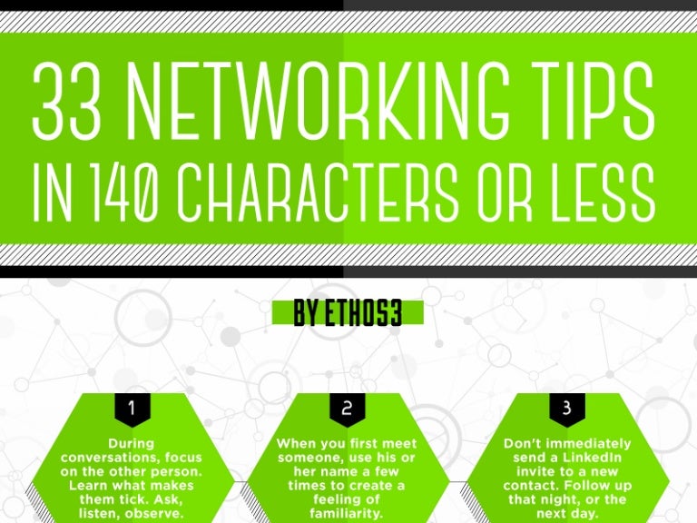 33 Networking Tips, in 140 characters or less