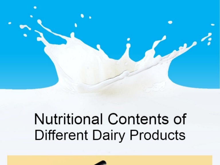 Nutritional Contents of Different Dairy Products