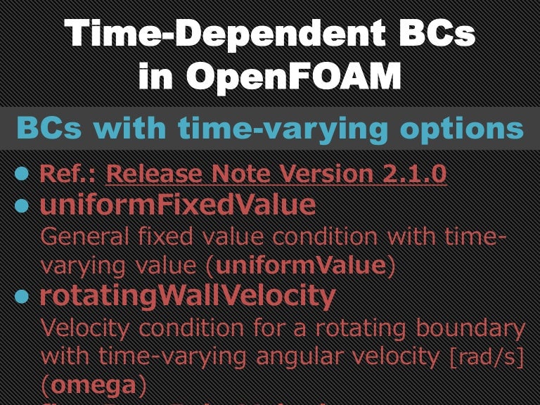 TimeDependent Boundary Conditions in OpenFOAM