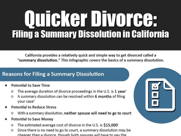 Quicker Divorce Filing a Summary Dissolution in California