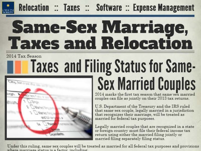 Infographic Same Sex Marriage Taxes And Relocation 