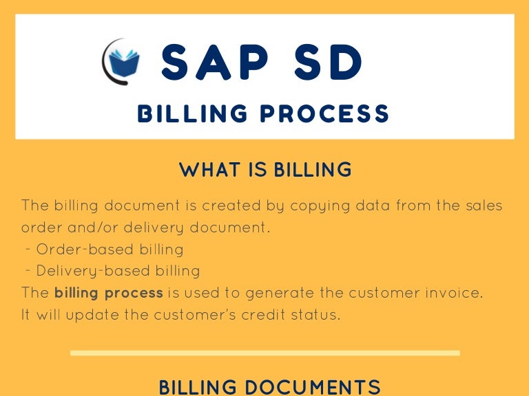 SAP SD Process Billing, Billing Documents, and Billing Method
