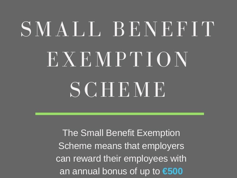 Small Benefit Exemption Scheme Infographic