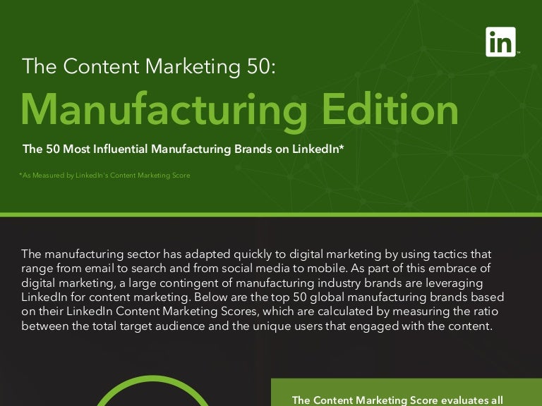 The 50 most influential manufacturing brands on LinkedIn