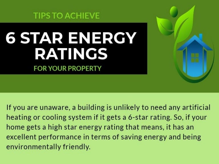TIPS TO ACHIEVE 6 STAR ENERGY RATINGS FOR YOUR PROPERTY INFOGRAPHIC