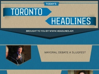 TORONTO NEWS HEADLINES - July 16, 2014