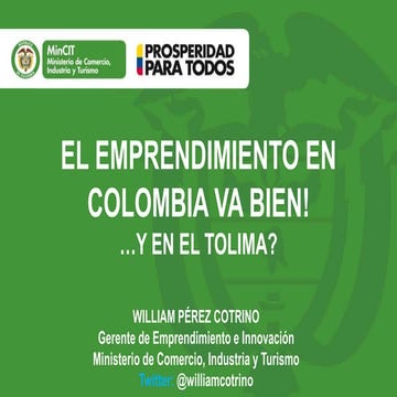 0. colombia va bien en emprendimiento