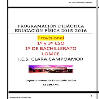 Programación didáctica de Educación...