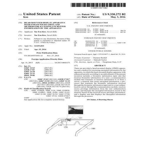 Head-mounted display apparatus with enhanced security and method for accessin...