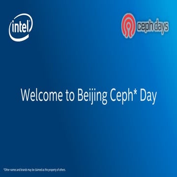 Ceph Day Beijing - Welcome to Beijing Ceph Day