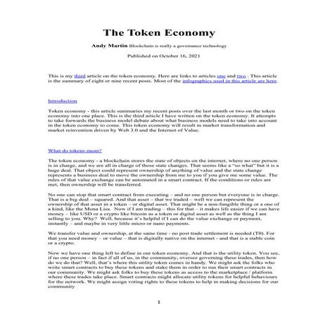 0. the token economy