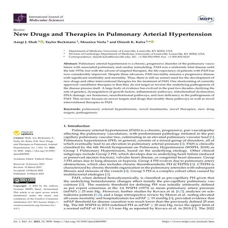 Biomarkers of pulmonary arterial hypertension | PPTX