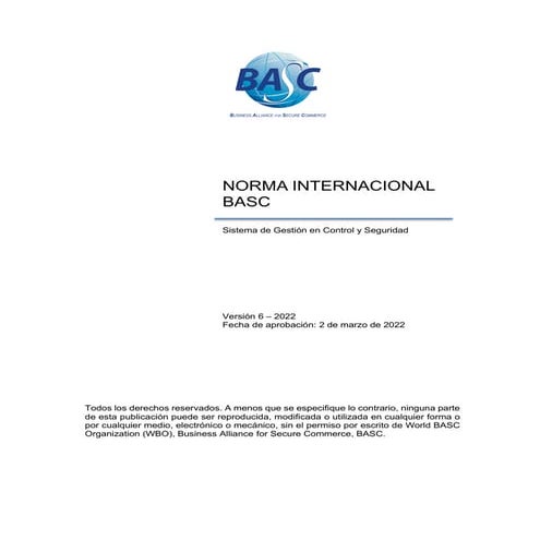 ESTANDAR INTERNACIONAL DE SEGURIDAD BASC 6.0.1. | PDF