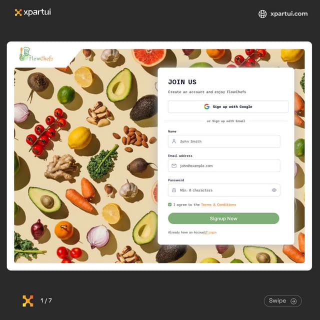 Vegan food web design dashboard website UI UX design | PDF