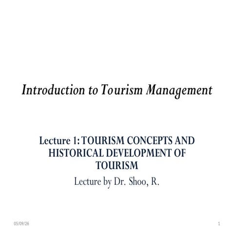 Principles of tourism 1 | PPTX
