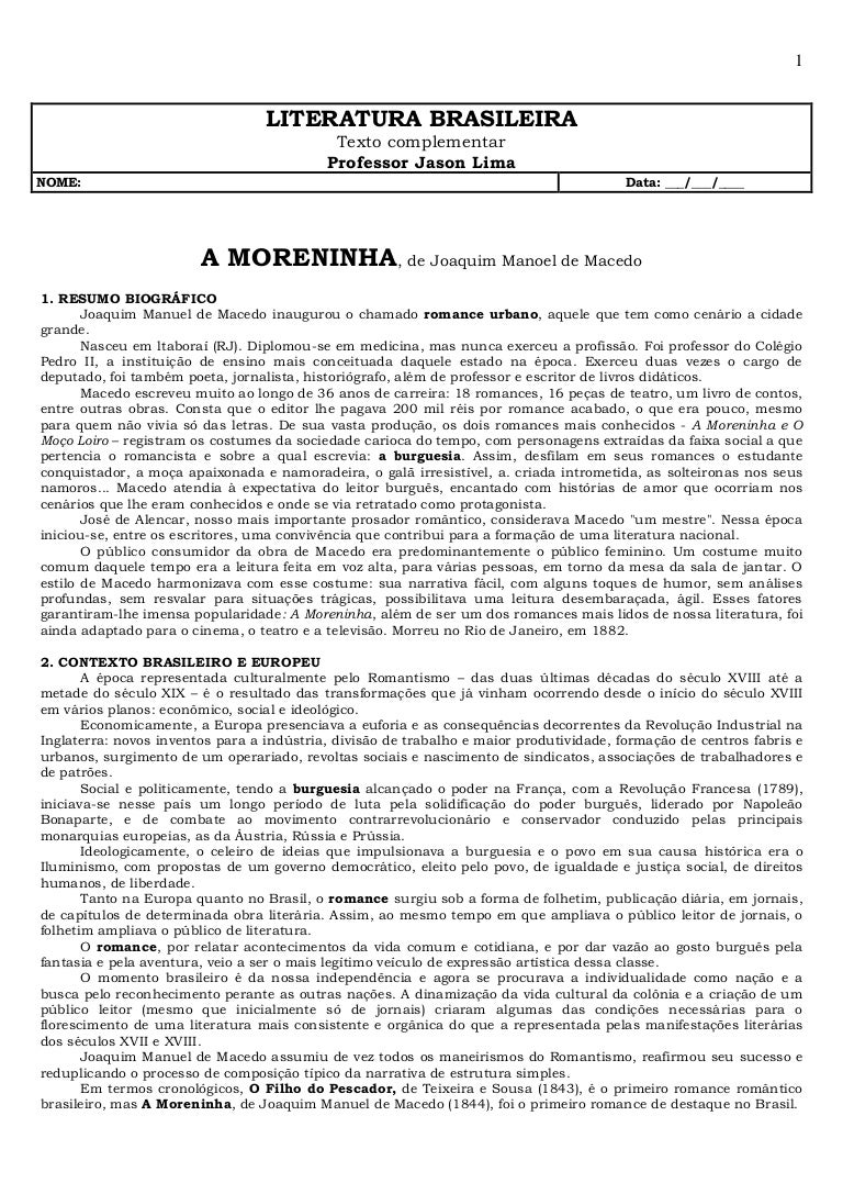 A Moreninha Analise