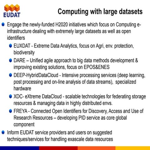 Computing with large datasets