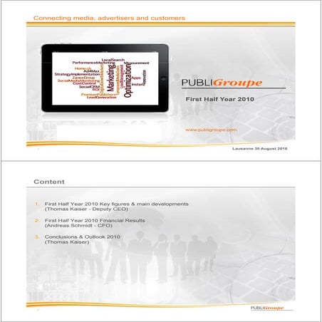 PubliGroupe Half Year Report 2010