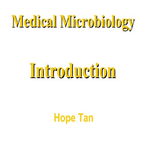 0  introdution to Medical Microbiology