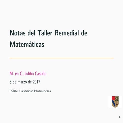 Taller Remedial de Matemáticas