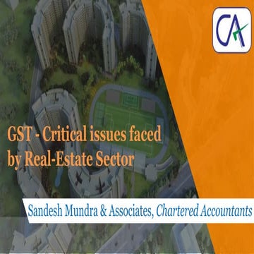 Complications of GST for Real-Estate and Developers