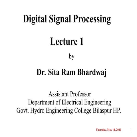 Comprehensive Introduction to Digital Signal Processing Concepts and ...