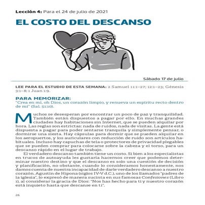 PDF | Lección 4 | El costo del descanso | Escuela Sabática