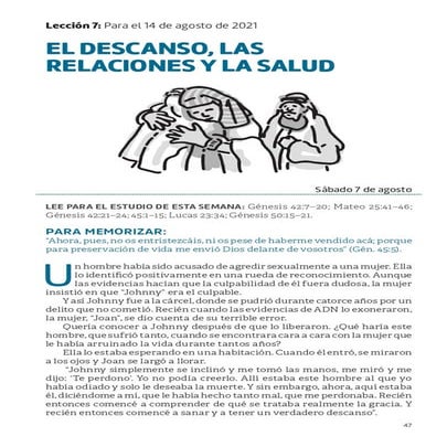 PDF | Lección 7 | El descanso, las relaciones y la salud | Escuela Sabática