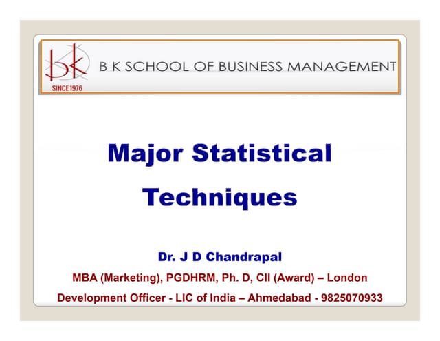 00 - Lecture - 02_MVA - Major Statistical Techniques.pdf