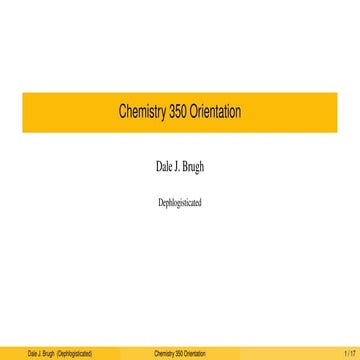 CHEM350 Orientation 2013