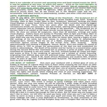 Main Ingredient's Events Calendar