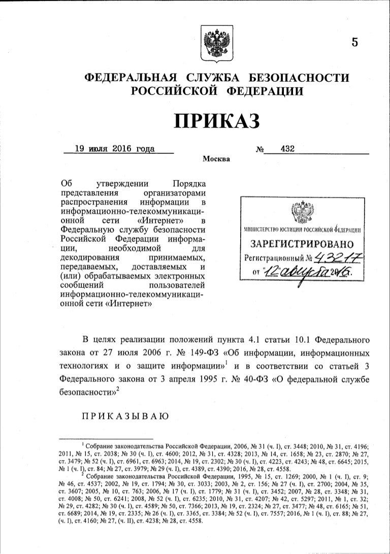 Приказы фсб кии