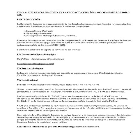 Influencia francesa en la educación española