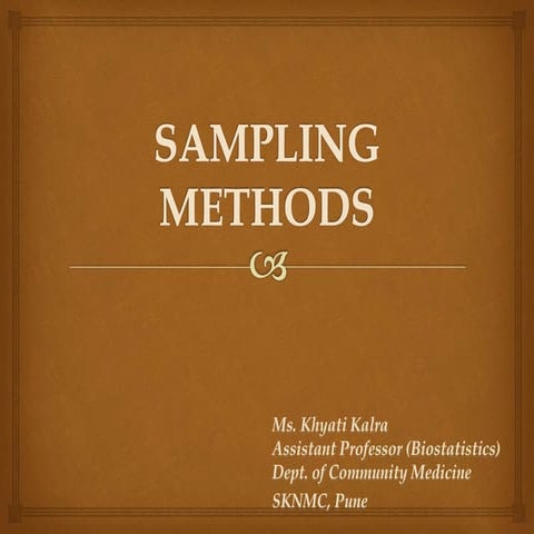 Introduction to Biostatistics and types of sampling methods | PPTX