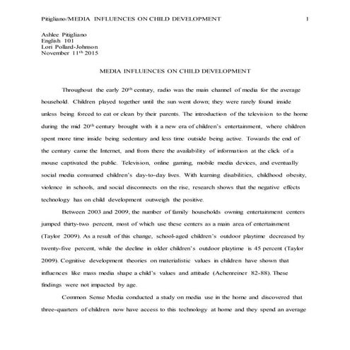 Media Influences on Child Development