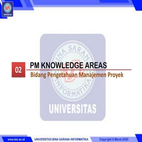 project management knowledge area consist of 10 knowledge