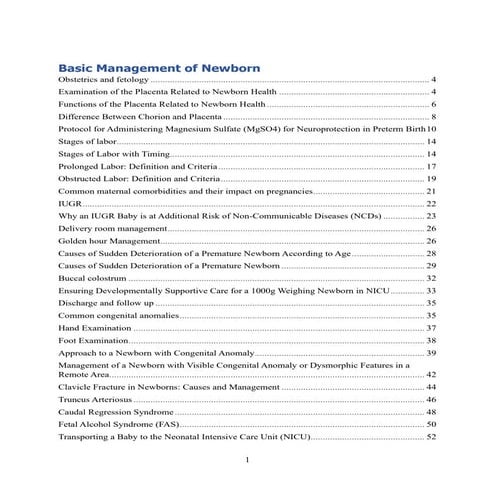 some Basic management of newborn and miscellneous works