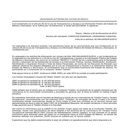 Donaciones de la comunidad UAEMex al Teletón México desde 2007