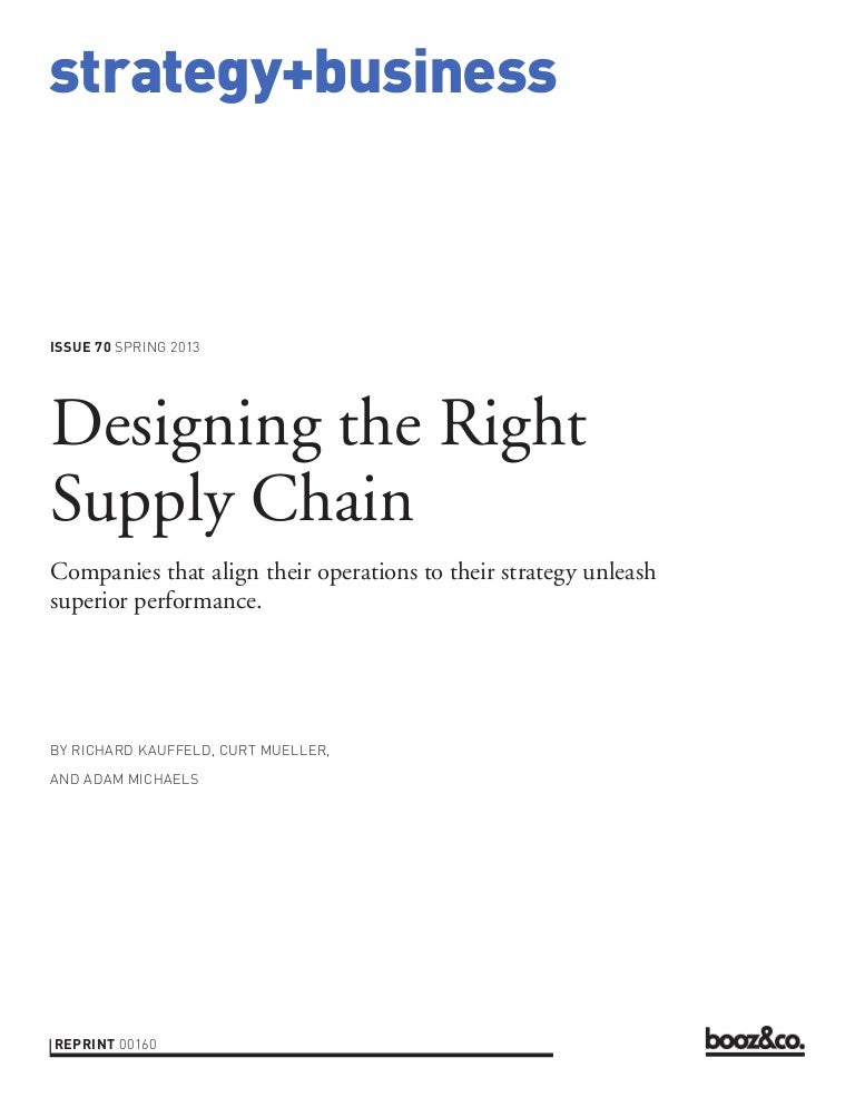 Designing the Right Supply Chain