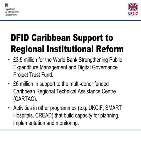 DFID Caribbean Support to Regional Institutional Reform
