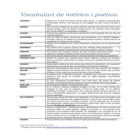 001b vocabulari de poètica i mètrica