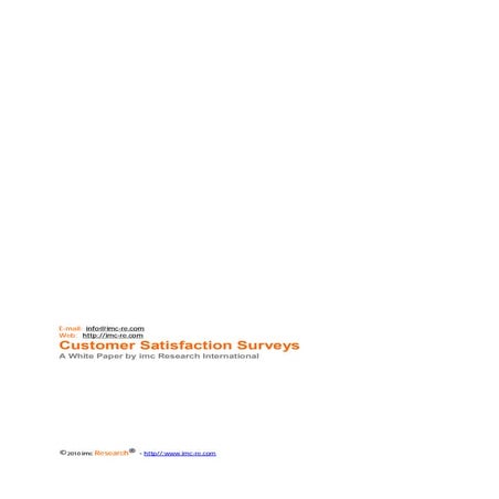 Customer satisfaction surveys | PDF
