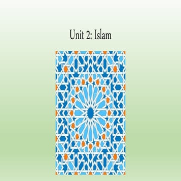 Unit 2: Islam
