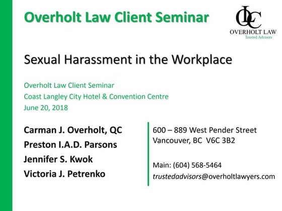 Overholt Law presentations