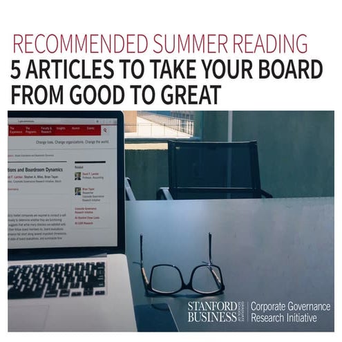 Recommended Summer Reading: 5 Articles to take your board from good to great