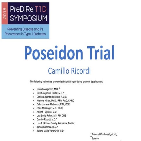 PreDiRe T1D Symposium - TrialNet - Henry Rodriguez, M.D., Prof ...